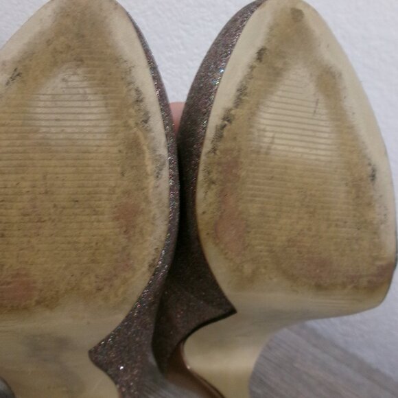 Rose Metallic Gold Multi Color Glitter High Stiletto Heels Ivanka Trump 7.5 - Picture 11 of 16